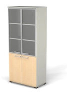 Модуль шкафа 5 ур., задняя стенка ДСП (стекло в алюм. раме)  76H114.0013.1022